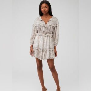 bishop + young Floral Ruffle Mini Dress La Vie Boheme